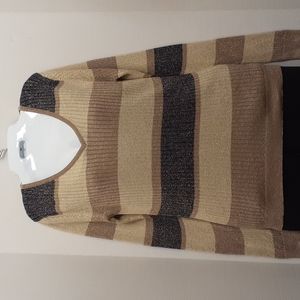 KOTON Metalic V-Neck Color Block Sweater. Size M/L